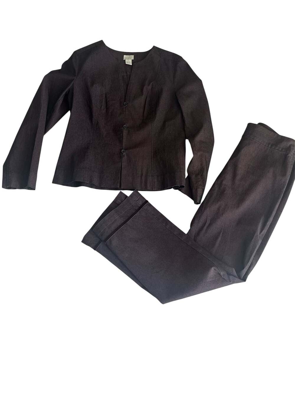 Sigrid Olsen Sport Pants Suit Size 10 Dark Brown Cotton Blend